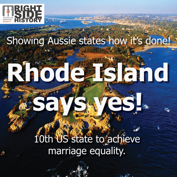 Opponent denies a tide as Rhode Island, USA latest to OK gay marriage