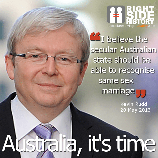 Media Release: Rudd challenges Gillard & Abbott to evolve on marriage equality