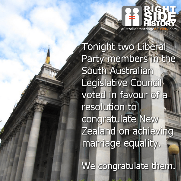 MEDIA RELEASE: ADVOCATES WELCOME S.A. UPPER HOUSE VOTE FOR MARRIAGE EQUALITY