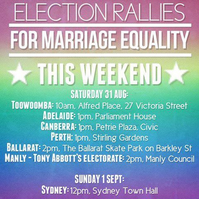 Marriage Equality Events This Weekend