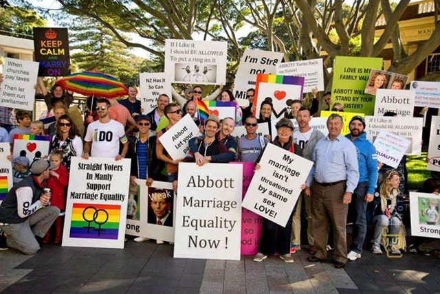 Marriage Equality Rally on Saturday 31st August 2013 2pm in Manly