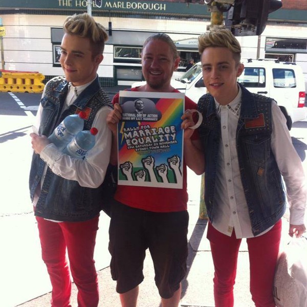 Jedward show support for Same-Sex Marriage Rallies