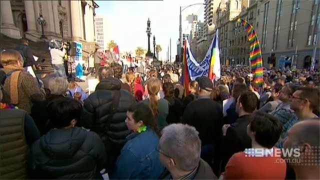 Hundreds rally in support of same-sex marriage in Melbourne